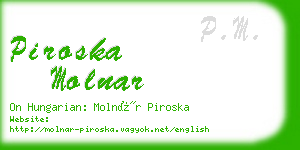 piroska molnar business card